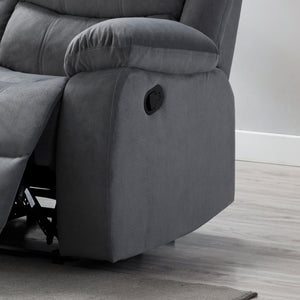 English Elm Lumbar Massage Recliner Sofa with Solid Wood Frame for Living Room Comfort B347P404581
