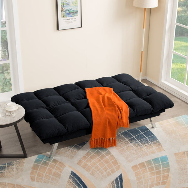 English Elm Multifunctional Velvet Sleeper Sofa Foldable 2 Seater Corduroy Couch for Studio Apartments B347P421406