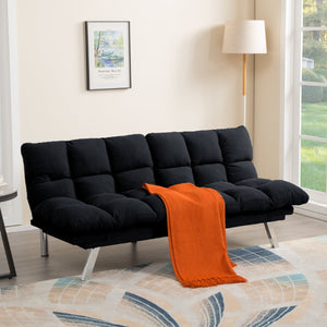 English Elm Multifunctional Velvet Sleeper Sofa Foldable 2 Seater Corduroy Couch for Studio Apartments B347P421406