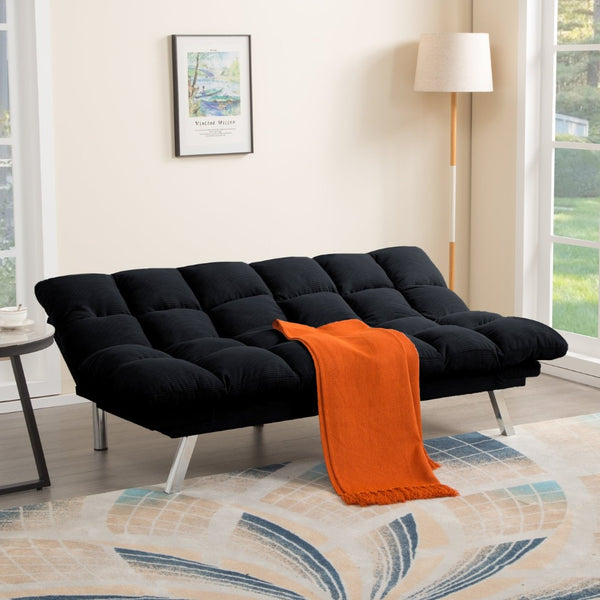 English Elm Multifunctional Velvet Sleeper Sofa Foldable 2 Seater Corduroy Couch for Studio Apartments B347P421406