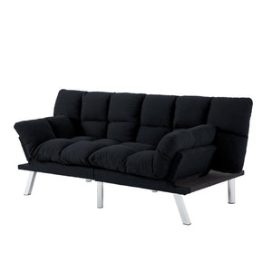 English Elm Multifunctional Velvet Sleeper Sofa Foldable 2 Seater Corduroy Couch for Studio Apartments B347P421406