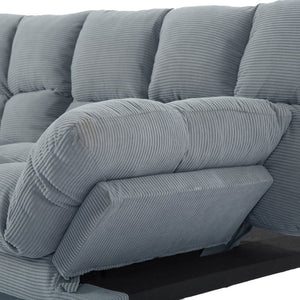 English Elm Multifunctional Velvet Sleeper Sofa Foldable 2 Seater Corduroy Couch for Studio Apartments Light Gray B347P421410