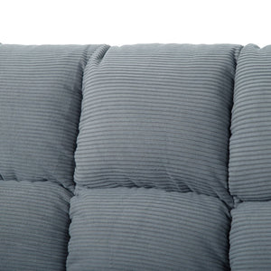 English Elm Multifunctional Velvet Sleeper Sofa Foldable 2 Seater Corduroy Couch for Studio Apartments Light Gray B347P421410