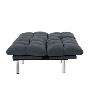 English Elm Multifunctional Velvet Sleeper Sofa Foldable 2 Seater Corduroy Couch for Studio Apartments Dark Gray B347P421475