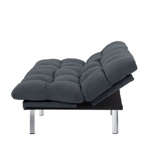 English Elm Multifunctional Velvet Sleeper Sofa Foldable 2 Seater Corduroy Couch for Studio Apartments Dark Gray B347P421475