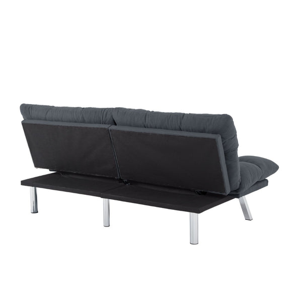 English Elm Multifunctional Velvet Sleeper Sofa Foldable 2 Seater Corduroy Couch for Studio Apartments Dark Gray B347P421475