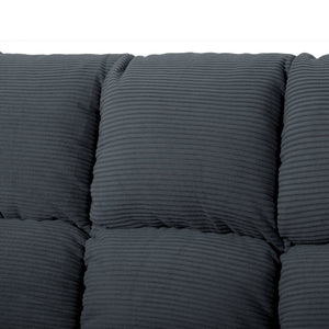 English Elm Multifunctional Velvet Sleeper Sofa Foldable 2 Seater Corduroy Couch for Studio Apartments Dark Gray B347P421475
