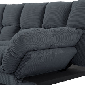English Elm Multifunctional Velvet Sleeper Sofa Foldable 2 Seater Corduroy Couch for Studio Apartments Dark Gray B347P421475