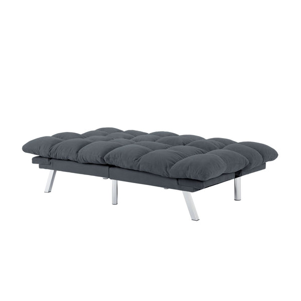 English Elm Multifunctional Velvet Sleeper Sofa Foldable 2 Seater Corduroy Couch for Studio Apartments Dark Gray B347P421475