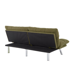 English Elm Multifunctional Velvet Sleeper Sofa Foldable 2 Seater Corduroy Couch for Studio Apartments Green B347P421507