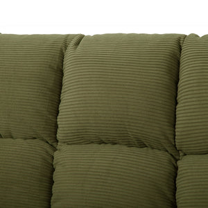 English Elm Multifunctional Velvet Sleeper Sofa Foldable 2 Seater Corduroy Couch for Studio Apartments Green B347P421507