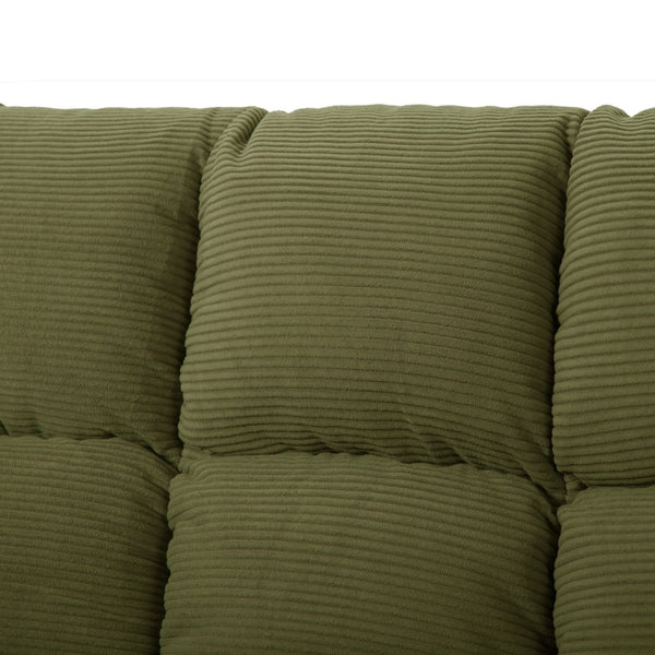 English Elm Multifunctional Velvet Sleeper Sofa Foldable 2 Seater Corduroy Couch for Studio Apartments Green B347P421507