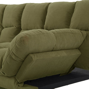 English Elm Multifunctional Velvet Sleeper Sofa Foldable 2 Seater Corduroy Couch for Studio Apartments Green B347P421507