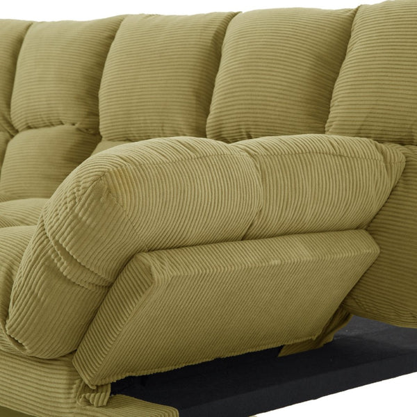 English Elm Multifunctional Velvet Sleeper Sofa Foldable 2 Seater Corduroy Couch for Studio Apartments Yellow B347P421515