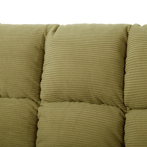 English Elm Multifunctional Velvet Sleeper Sofa Foldable 2 Seater Corduroy Couch for Studio Apartments Yellow B347P421515