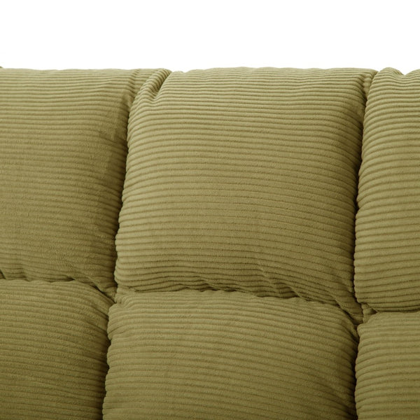 English Elm Multifunctional Velvet Sleeper Sofa Foldable 2 Seater Corduroy Couch for Studio Apartments Yellow B347P421515