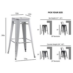 English Elm Backless Steel Bar Stools Set of 2 Industrial Coastal Distressed Finish for Kitchen Islands B347P444220
