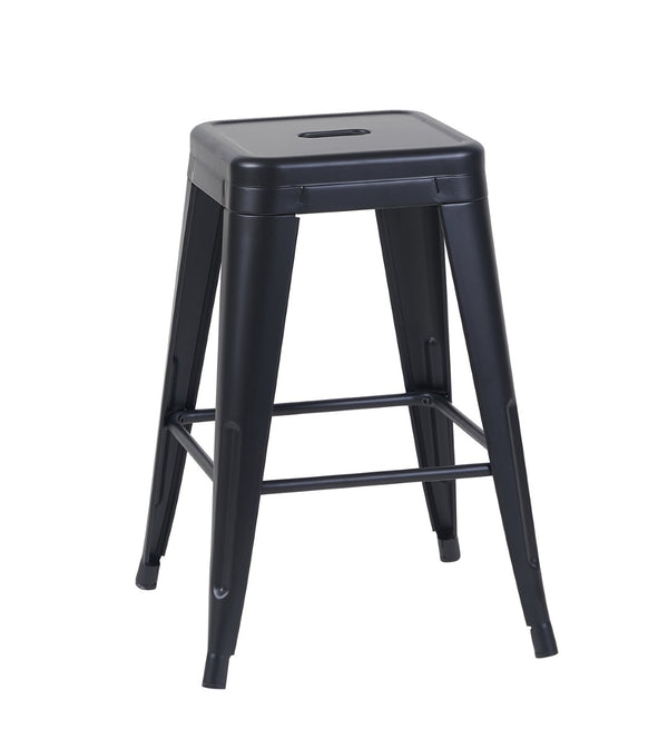 English Elm 24 Inch Backless Metal Counter Stools Set of 2 Industrial Kitchen Island Seating Matte Black B347P468405