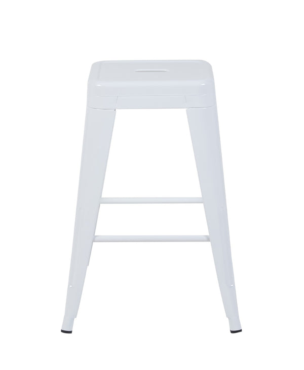 English Elm 24 Inch Backless Metal Counter Stools Set of 2 Industrial Kitchen Island Seating Light White B347P468431