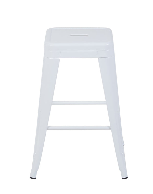 English Elm 24 Inch Backless Metal Counter Stools Set of 2 Industrial Kitchen Island Seating Light White B347P468431