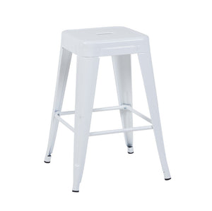 English Elm 24 Inch Backless Metal Counter Stools Set of 2 Industrial Kitchen Island Seating Light White B347P468431
