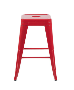 English Elm 24 Inch Backless Metal Counter Stools Set of 2 Industrial Kitchen Island Seating Red B347P470284