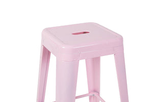 English Elm 24 Inch Backless Metal Counter Stools Set of 2 Industrial Kitchen Island Seating Pink B347P470411