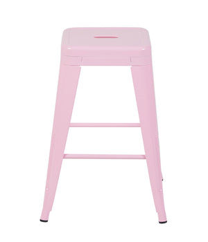 English Elm 24 Inch Backless Metal Counter Stools Set of 2 Industrial Kitchen Island Seating Pink B347P470411