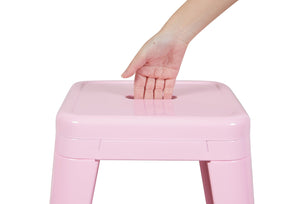 English Elm 24 Inch Backless Metal Counter Stools Set of 2 Industrial Kitchen Island Seating Pink B347P470411