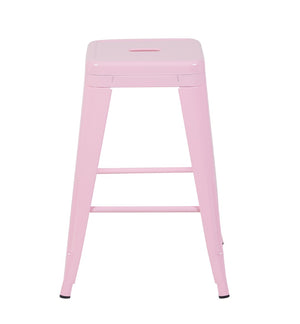 English Elm 24 Inch Backless Metal Counterstools Set of 4 Industrial Powder Coated Kitchen Bar Seats Pink B347P470414