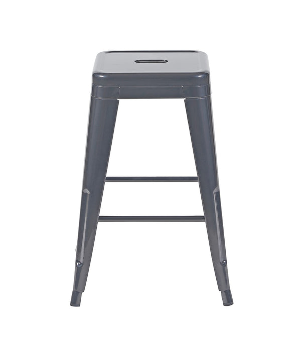 English Elm 24 Inch Backless Metal Counter Stools Set of 2 Industrial Kitchen Island Seating Gray B347P470435