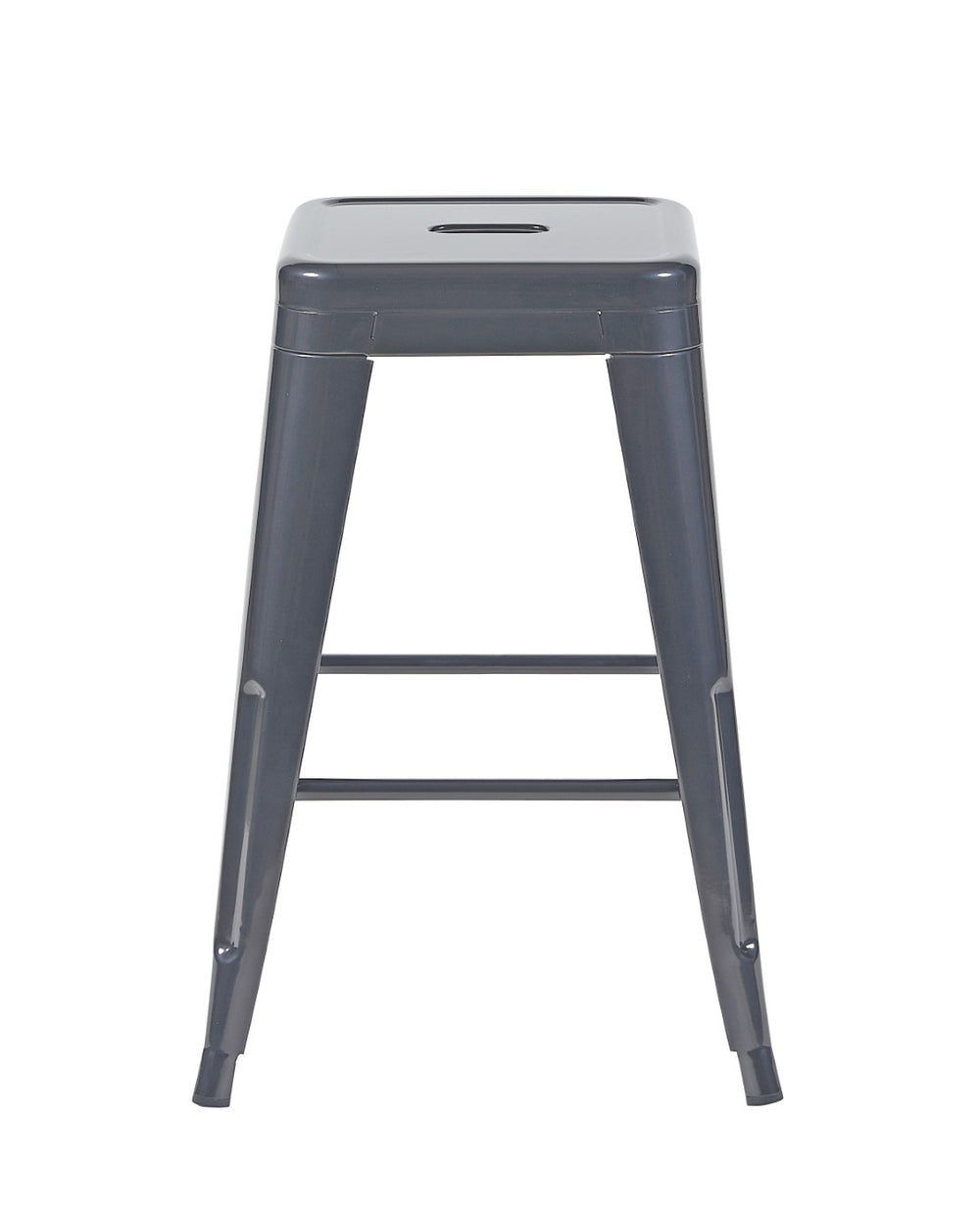 English Elm 24 Inch Backless Metal Counterstools Set of 4 Industrial Powder Coated Kitchen Bar Seats Gray B347P470436