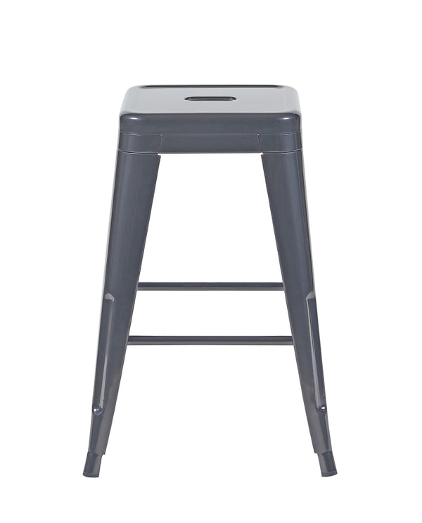 English Elm 24 Inch Backless Metal Counterstools Set of 4 Industrial Powder Coated Kitchen Bar Seats Gray B347P470436