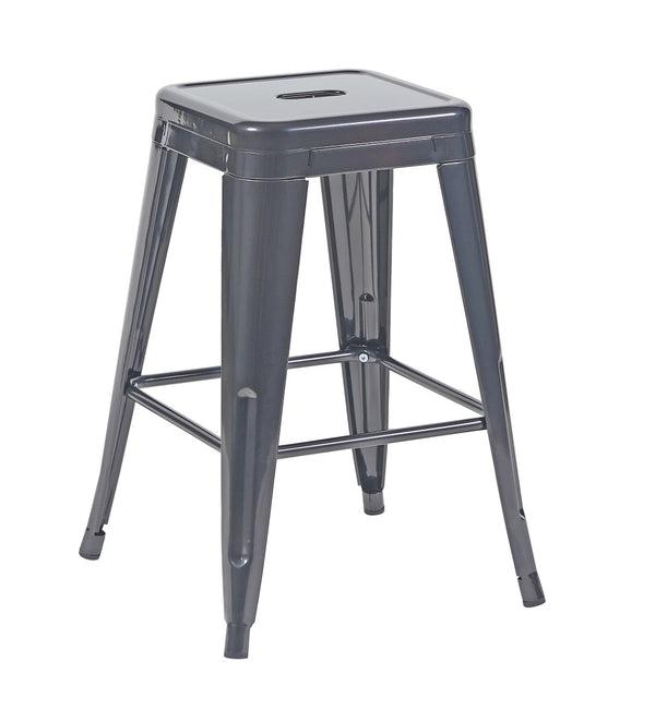 English Elm 24 Inch Backless Metal Counterstools Set of 4 Industrial Powder Coated Kitchen Bar Seats Gray B347P470436