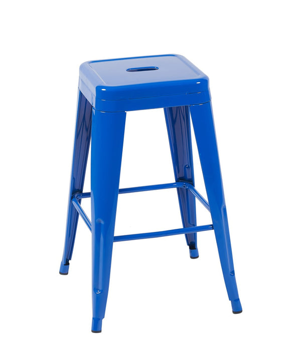 English Elm 24 Inch Backless Metal Counter Stools Set of 2 Industrial Kitchen Island Seating Blue B347P471085