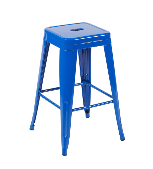 English Elm 24 Inch Backless Metal Counter Stools Set of 2 Industrial Kitchen Island Seating Blue B347P471085