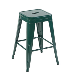 English Elm 24 Inch Backless Metal Counter Stools Set of 4 Rust Resistant Kitchen Island Seating B347P471108