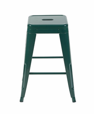 English Elm 24 Inch Backless Metal Counter Stools Set of 4 Rust Resistant Kitchen Island Seating B347P471108