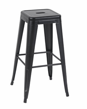 English Elm 30 Inch Backless Metal Counter Stools Set of 2 Industrial Kitchen Island Seating Matte Black B347P471150
