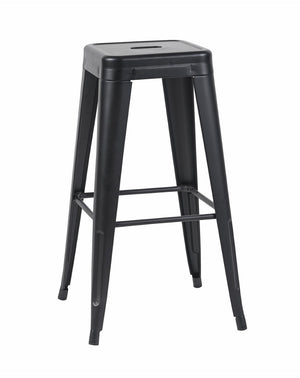 English Elm 30 Inch Backless Metal Counter Stools Set of 2 Industrial Kitchen Island Seating Matte Black B347P471150