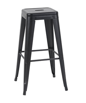 English Elm 30 Inch Backless Metal Counter Stools Set of 2 Industrial Kitchen Island Seating Matte Black B347P471150
