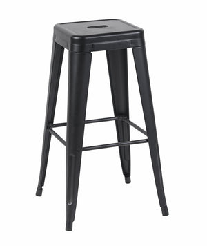 English Elm 30 Inch Backless Metal Counter Stools Set of 2 Industrial Kitchen Island Seating Matte Black B347P471150