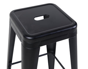English Elm 30 Inch Backless Metal Counter Stools Set of 2 Industrial Kitchen Island Seating Matte Black B347P471150