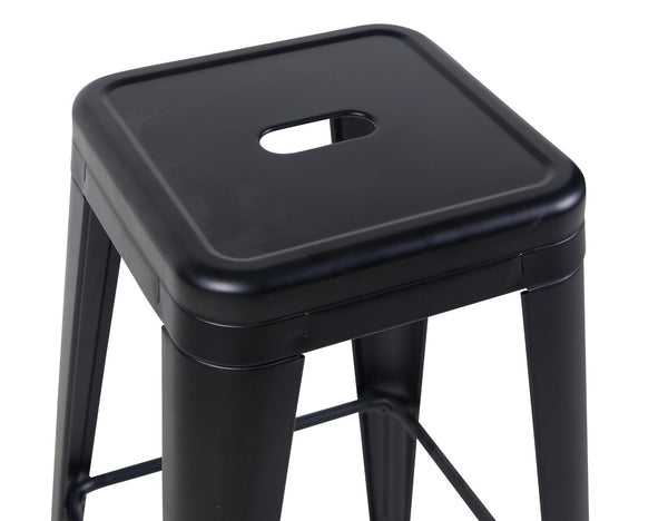 English Elm 30 Inch Backless Metal Counter Stools Set of 2 Industrial Kitchen Island Seating Matte Black B347P471150