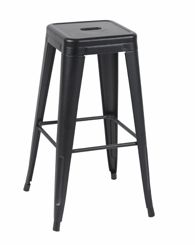 English Elm 30 Inch Backless Metal Counter Stools Set of 4 for Kitchen Island Bar or Cafe Matte Black B347P471171