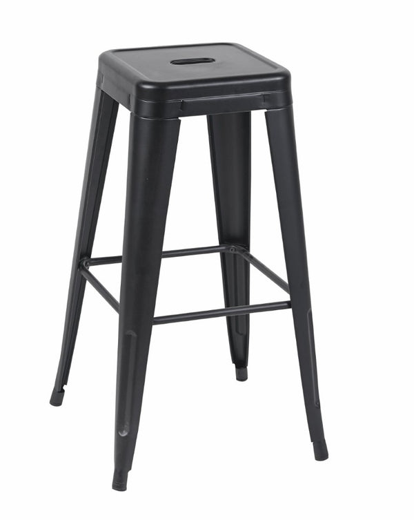 English Elm 30 Inch Backless Metal Counter Stools Set of 4 for Kitchen Island Bar or Cafe Matte Black B347P471171