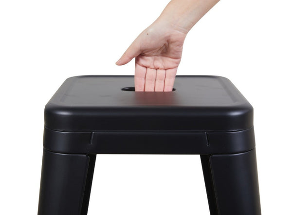 English Elm 30 Inch Backless Metal Counter Stools Set of 4 for Kitchen Island Bar or Cafe Matte Black B347P471171
