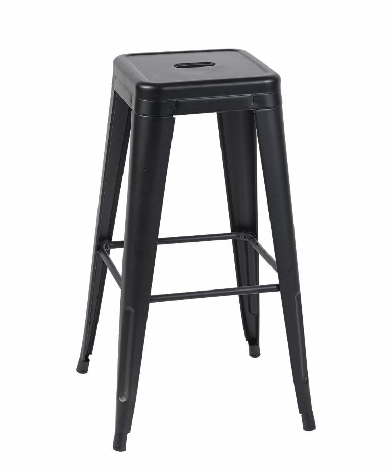 English Elm 30 Inch Backless Metal Counter Stools Set of 4 for Kitchen Island Bar or Cafe Matte Black B347P471171