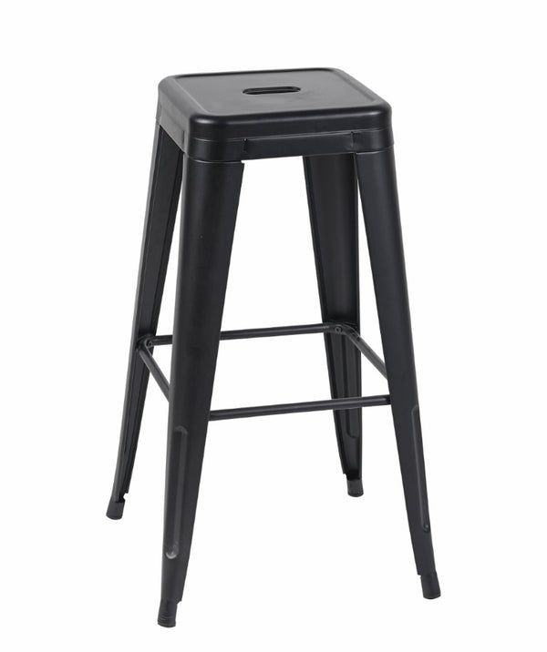 English Elm 30 Inch Backless Metal Counter Stools Set of 4 for Kitchen Island Bar or Cafe Matte Black B347P471171
