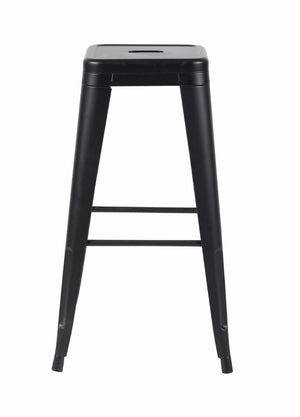 English Elm 30 Inch Backless Metal Counter Stools Set of 4 for Kitchen Island Bar or Cafe Matte Black B347P471171